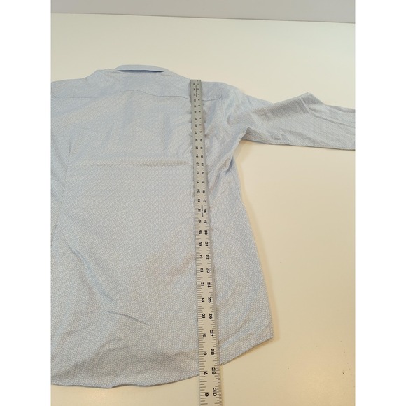 Eton Shirt Mens 15.5 Slim 39 Blue Floral AOP Print Button Up Long Sleeve Cotton - Picture 8 of 11